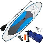 SereneLife Stand up Paddle Board Inflatable with Accessories - Blow Up Paddle Boards for Adults and Youth- Wide Non-Slip Deck - Includes Carry Bag, Dual Action Pump, Oar Paddle, Ankle Leash