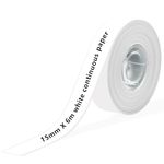 Phomemo 1 Roll D30 Adhesive White Continuous Thermal Label Paper 1/2 in X 20 Ft (15mm X 6m) Black on White, for Phomemo D30/D35 Label Maker, for Home Office School Organization, Gift for Decoration