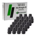 DPAccessories Lug Nuts Compatible with 2007-2018 Jeep Wrangler JK - with Aluminum Factory Wheels - Black Lug Nuts - DWRA2F-BK/023 - Factory Wheel Lug Nuts