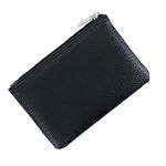 simarro Coin Purse, Vegan Leather Lychee Pattern Zipper Change Purse Portable Coin Wallet Mini Change Holder for Women Coin Pocket for Women Credit Card Folded Bills ID Key Headset Lipstick(Black)