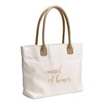 Lillian Rose Gold Maid of Honor Wedding Tote Bag, 4.25x10.75x16.5