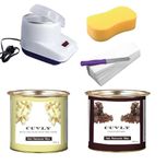 CUVLY Wax Heater Machine Waxing Kit Combo Wax Machine White Chocolate Cream Wax (550 gm) Chocolate Waxing Combo (550 gm), Strips (70pcs), Spatula(Kinfe),Sponge) | (Wax, Heater Combo)