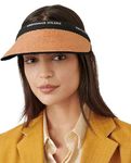 ICW Women Straw Sun Visor Hat Wide Brim Summer UV Protection Beach Cap Foldable Packable Korean Style for Girls (Brown OutLine)