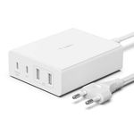 Belkin 108W GaN 4 Port (2 USB-A and 2 USB-C PD 3.0) Fast Charger with PPS Technology, Compact Size, for MacBook, iPad, iPhone and Other USB C Supported laptops & Devices - White