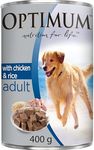 OPTIMUM DOG Chicken and Rice Wet Dog Food, Adult, 400g Can (Pack of 24)