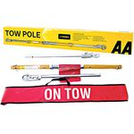 AA Rigid Steel 3 Part Tow Pole AA6165 - for Towing Cars and Vehicles up to 2 Tonnes - 1.8 m Long TUV Certified Includes ON TOW Sign and Red Flag , Yellow