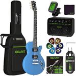 GEARit GI-155 Valley Series, 39” Electric Guitar Set w/Amplifier, H-H Pickups with Coil Split, All-Inclusive Starter Kit with Tuner, Gig Bag, and Guitar Strap, Cable, Picks, Strings - Blue