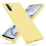 OHLIGIA Samsung Galaxy Note 10 Plus Liquid Silicone Protective Case with Soft Microfiber Lining for Galaxy Note 10+ thin and Soft Case 6.8-inch (2019) Yellow