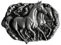 Silver Double Steed Fine Horse Wild Cowboy Belt Buckles