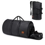 seyfocnia Convertible Travel Garment Bag,Carry on Garment Duffel Bag for Men Women - 2 in 1 Hanging Suitcase Suit Business Travel Bag, A1-Black, one_Size, Fashion