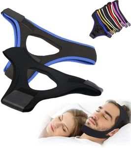 Air Flow Jaw Strap for Sleep Apnea, Veralabs Airflow Jaw Strap, Air Flow Jaw Strap Veralabs, Breathable Snoring Chin Sleep Strap, Adjustable Chin Strap for Men and Women (Black+Blue)