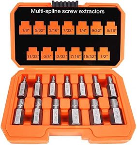 XEWEA 13Pcs Screw Extractor Set Multi-Spline Easy Out Bolt Extractor Kit, Chrome Molybdenum Alloy Steel Hex Head Bolt Remover Tool for Broken Stripped Rusted Bolts Screws Nuts