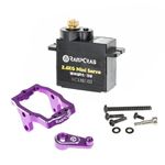 RampCrab RC Steering Servo with Servo Mount Bracket and Servo Horn for TRX4M RC Car, 1/18 Upgrades Parts, Suitable for TRX4-M Bronco, Defender, K10 (Purple Horn)