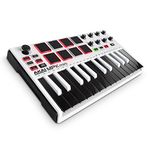 AKAI Professional MPK Mini MKII - 25 Key USB MIDI Keyboard Controller with 8 Drum Pads and Pro Software Suite Included - Limited Edition White Finish