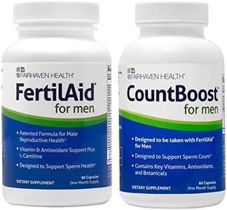 Fairhaven Health FertilAid for Men and Countboost Combo | Prenatal Male Fertility Supplement | Count and Motility Support Pre Conception for Him | Fertility Support includes L-carnitine, Zinc, Folate