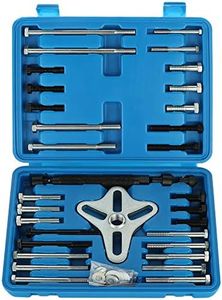 WYNNsky 46 Pieces Steering Wheel Puller Kit, Use with Harmonic Balancers, Crankshaft Pulleys and Gears, Work on Most Cars, Pickups, SUVs