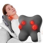 Bob and Brad Back Massager with Heat, EZBack-R Shiatsu Neck Massager Deep Tissue Kneading Massage Pillow for Pain Relief, Electric Massage Pad for Neck, Back and Shoulder - Remote Control, Great Gift