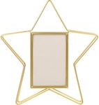 FOMIYES Baby Photo Frame Stand Golden Vintage Picture Frame Decorative Photo Frames Star Shaped Metal Wire Art Picture Frame Home Decor For Wedding Valentines Day Tabletop Gallery Desk Topper