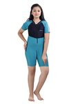 Rovars Unisex Swim & Skating Wear (U2302 Green Navy Blue - 6-7Yrs)