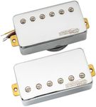 Wilkinson WOCHB Ceramic PAF Style Guitar Humbucker Pickups Neck Bridge Pickups Set for Les Paul SG Style Electric Guitar, Chrome