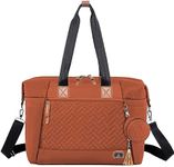 Dikaslon Diaper Bag Tote, Large Travel diaper tote for Mom and Dad, Multifunction baby tote bag for Boys and Girls with Pacifier Case and Changing Pad, Caramel