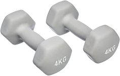 Amazon Basics Neoprene Dumbbell Pair, 8 kg, 4 kg (Set of 2), Grey