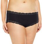 JOCKEY Womens Underwear Parisienne Cotton Boyleg Brief, Black, 12 US