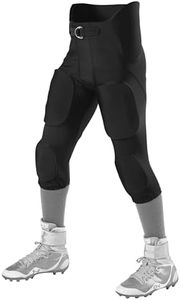 Alleson Athletic Boys' Youth Integrated Football Pant, Black, Large