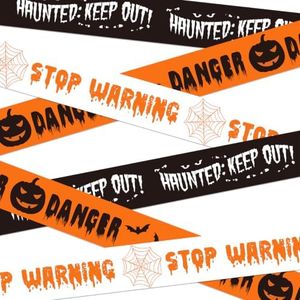SWRT 3 Pack Halloween Decorations Caution Tape, 3 in x 30 Ft (Total 90 Ft)