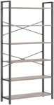 VASAGLE 6-Tier Tall Bookshelf, Large Bookcase with Steel Frame, Deep Book Shelf for Living Room, Home Office, Study, 11.8 x 31.5 x 73.2 Inches, Industrial Style, Greige and Black ULLS082B02