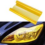 NewL 12 by 48 inches Self Adhesive Auto Car Tint Headlight Taillight Fog Light Vinyl Smoke Film Sheet Sticker Cover (Yellow)