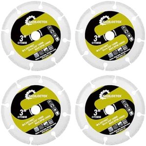 Diamond Metal Saw Blade 3"(75mm) - 4pcs Disc Cutter for Steel Pipe Rebar Stainless Steel Plate Angle Steel for Arbor 3/8"(10mm) Angle Grinder SANLEETEK