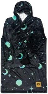 Big Blanket Co Hideout Hoodie Galactic Glow | Oversized Wearable Blanket Hoodie | Soft Sherpa-Lined Hoodie Blanket for Adults | One Size Fits All