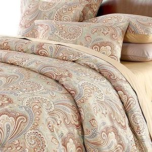 Luxury Paisley Bedding Design 800 Thread Count 100% Cotton 3Pcs Duvet Cover Set King SizeKhaki