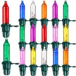 Mudder 200 Count Replacement Christmas Tree Light Bulbs 2.5v 0.425 Watt Replacement Mini Light Bulb Prelit Decor(Green Base with Colorful Bulbs)