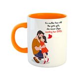 ASHVAH Not Matter How Old The Girls Gets, She Never Stops Needing her DAD Ceramic Coffee Mug - Best Gift for Dad/Papa/Father on Birthday, Fathers Day, Anniversary Orange