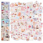 FunBlast Kawaii Stickers Set – 16 Sheet (100+ Pcs) DIY 3D Stickers for Girls, Aesthetic Sticker, Stickers for Journaling, Scrapbooking, Cute Stickers Set (BoboBear-4X4=16Sheet)