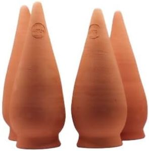 Ollas Lutton Olla Terracota para Plantar, Juego de 4 | Riego Automático y Ecológico para Plantas de Exterior | Sistema de Riego Natural | OYA Terracota | Autonomía 3 Días