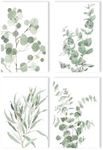 YPY Sage Green Bathroom Decor Boho Wall Art: Botanical Green Wall Art for Bedroom Spa, Eucalyptus Minimalist Bathroom Decorations Aesthetic, Nature Plant Painting Pictures Prints