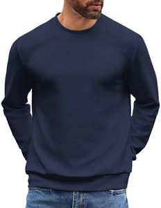 COOFANDY Crew Neck Shirts Long Sleeve Shirts for men Thermal Shirts Mens Sweater Mens Long Sleeve Shirts Dark Navy