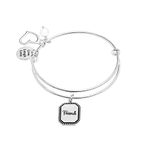 LeCalla 925 Sterling Silver Expandable Wire Multi-Charm Bangle Bracelet Stunning and attaractive piece of jewellery for women
