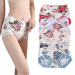 CIZEUR Pack of 4 Women's Floral Lace Seamless Shorts Large Size Great Comfort, Floral, 3XL