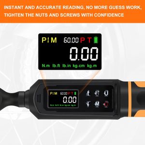 Uharbour Digital Torque Wrench 3/8" Drive – 0.9-60Nm, Dual Direction, LED Alarm