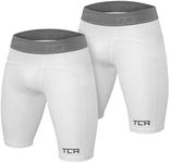 TCA Men's Pro Performance Compression Base Layer Thermal Under Shorts - Pro White + Pro White, Small