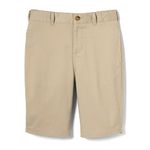 French Toast Boys' Adjustable Waist Stretch Flat Front Shorts (Standard & Husky) for School Uniform, Khaki, 14