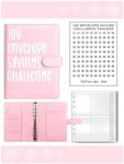 Budget Binder with Cash Envelopes - 100 Envelope Savings Challenge Binder for Easy Money Management and Financial Planning