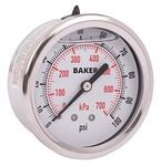 Baker AHNC-100P Pressure Gauge, 0-100 PSI