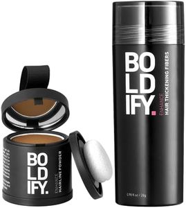 Boldify Build & Conceal Bundle - Hair Fiber & Hairline Powder (Dark Blonde): Undetectable Thickener for Fine Hair, Instant Root Touch-up for Men & Women