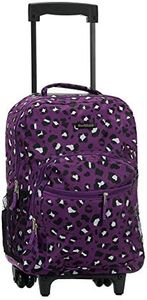 Rockland Melbourne Hardside Expandable Spinner Wheel Luggage, PURPLELEOPARD, One Size, Melbourne Hardside Expandable Spinner Wheel Luggage