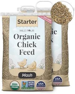 Mile Four Organic Chicken Feed (46 lbs) Starter Chick Mash, Non-GMO, USA Grown, 21% Protein, Corn-Free, Soy-Free, Non-Medicated Chick Feed